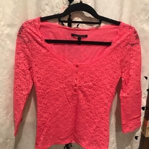 Victoria’s Secret spoon neck pink lace top size XS